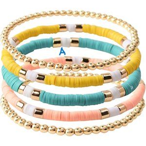 New Surfer Heishi Clay Bead Bracelets for Women Bohemian Stackable Evil …